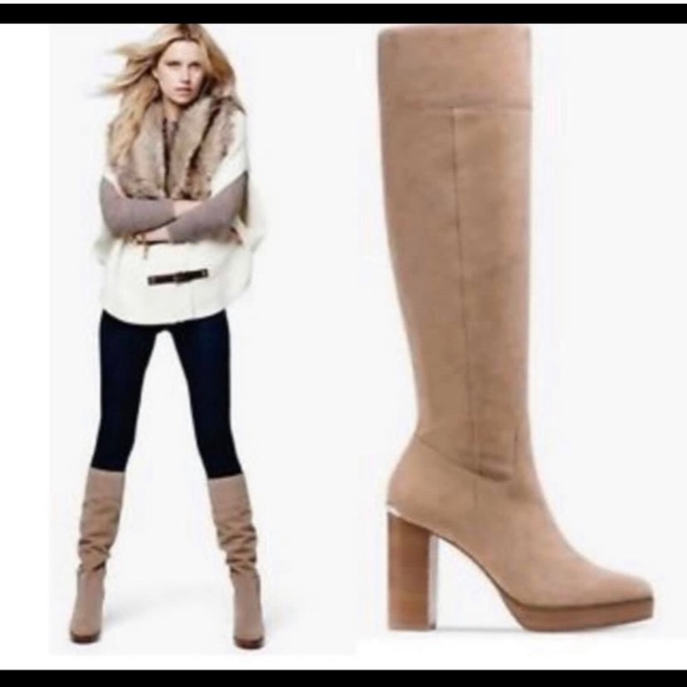 Michael Kors taupe suede boots 6 NWOT